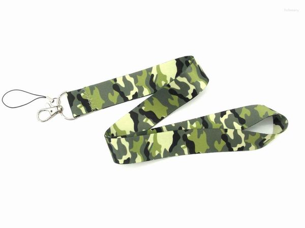 Keychains Camuflaje Camuflage Neck Lanyard Insignias de identificación de teléfono móvil Insignias VERDADES Y GRIS