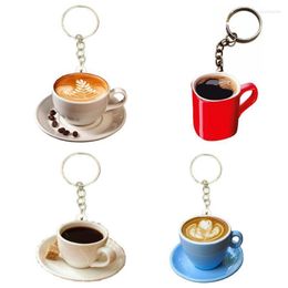 Porte-clés Cappuccino Tasse À Café Porte-clés Sur Le Sac À Dos Résine Acrylique Goutte 4pcsset Bijoux Amis Pour Cadeau Sacs À Main Sac Charmes Em6225y