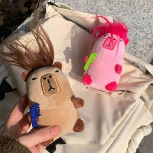 Keychains Capybara Keychain Plush Bag Charm Accessoire Schattig gevulde sleutelhanger zachte speelgoedsleutelringen voor verjaardagscadeau