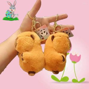 Porte-clés Capybara en peluche, mignon pendentif de sac, cadeau d'anniversaire et de noël, bijoux, anneau, accessoires de voiture, Anime