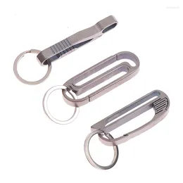 Keychains Auto Buckle Titanium Alloy Carabiner Survival Keychain Camping Climb Clasp Clip Backpack Outdoor Tool