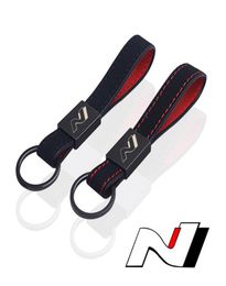 Keychains Carve Ring en daim avec boucle en métal pour Hyundai n Line Nline i30 Fastback Tucson Veloster Sonata Elantra i20 Accessorie6972281