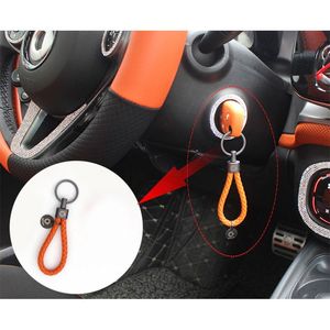 Porte-clés Porte-clés de voiture avec logo tissé à la main pour Smart Fortwo Forfour 453 451 450 Accessoires de décoration de style