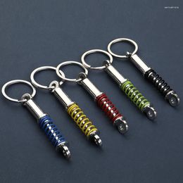 Porte-clés voiture porte-clés Modification absorbeur couleur unie poignée pendentif ressort Suspension décompression cadeau