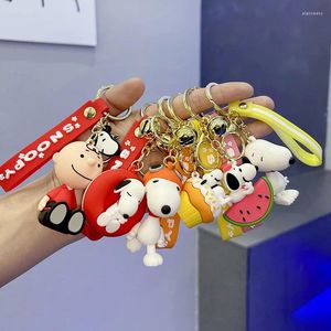 Porte-clés dessin animé chiot mignon poupée en silicone porte-clés tendance créative fille coeur colle douce pendentif en gros