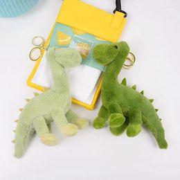 Keychains cartoon dom en schattige dinosaurus pluche speelgoed sleutelhanger tyrannosaurus rex sleutel hanger paar tas accessoires cadeau