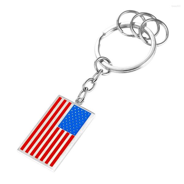 Porte-clés Chainspro drapeau américain porte-clés couleur or en acier inoxydable Vintage USA symbole pendentif pour femmes hommes anneaux K113