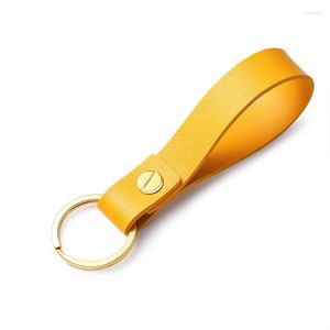 Keychains Charm PU Leather Keychain Accessories voor mannen auto sleutelhanger maken voorraden dames tas decoreren echte cowhide taille portemonnee sleutelhanger
