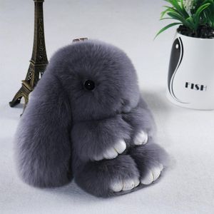 Llaveros Charm Real Fur Pompom Llavero para mujer Bolsos Colgante Coches Llavero Teléfono Decorar Lindo Muñeco de peluche esponjoso RegalosLlaverosLlaveros