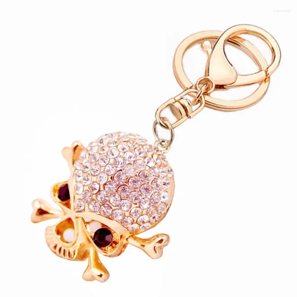 Keychains Charm Rhingestone Skull Key Chain Ring Holder Sac de mode Keychain Purse Courte de porte Keyfobs Creative Trinket For Women Gift R165