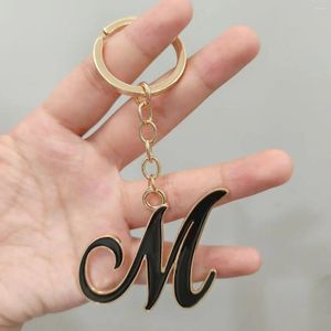 Keychains Chic 26 A-Z Letter Metal Keychain Elemy Initial Dripping Huile Keyring Sac Charmes Ornements Clé Carleur Clés ACCESSOIRES DIY CADEAUX