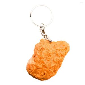 Porte-clés Nugget de poulet Boucle de clé Réaliste Pendentifs faciles à accrocher pour sac à dos Sac à bandoulière