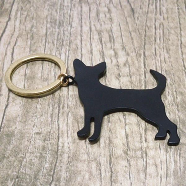 Llaveros Llavero Chihuahua Personalizado Todo tipo de llavero animal La joyería de metal negro para hombres o mujeres