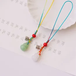 Porte-clés chinois bonne chance petite gourde sangles de téléphone portable charme mignon lanière corde à main Kawaii porte-clés mode pendentif suspendu