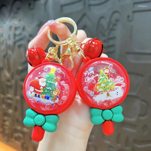Llaveros Navidad Lollipop Llavero Creativo Aromático Bead Santa Claus Árboles de Navidad Llavero Charm Colgante para regalo