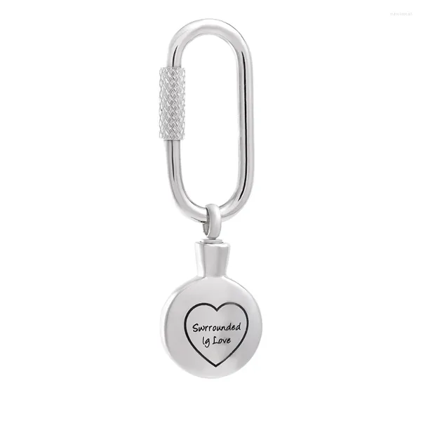 Keychains Circle Key Chain Crémation Bijoux Urne pour cendres Savouinage Mémorial Menations Femmes Gift Inoxydless Steel