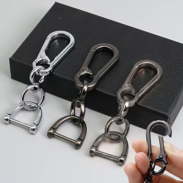 Porte-clés de voiture en métal classique porte-clés de haute qualité boucle de fer à cheval détachable anneau suspendu accessoires de chaîne pour hommes cadeau