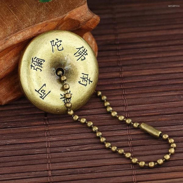 Keychains Classic Round Namo Amitabha Pendant Pendant Chain Key Chain Vintage Bouddhiste Lucky Amulet Backpack Charme de bijoux de bonté Gift pour femmes hommes