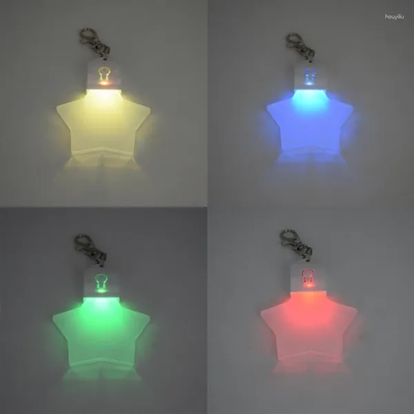 Keychains Clear Acrylic Sublimation Ornament Blanks Keychain con luz LED perfecta para manualidades de bricolaje y decoraciones navideñas