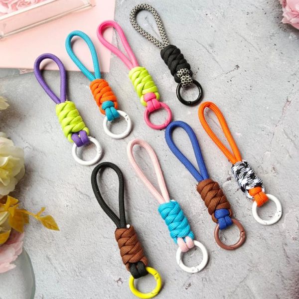 Keychains colorés téléphoniques noués Lanyard Creative Woven Keychain détachable clés détachable 12 cm