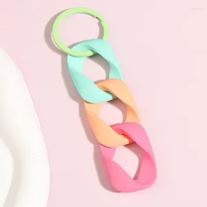 Porte-clés coloré acrylique en plastique lien chaîne porte-clés créatif à la main porte-clés pour femmes hommes sac à main accessoires bricolage cadeaux d'amitié