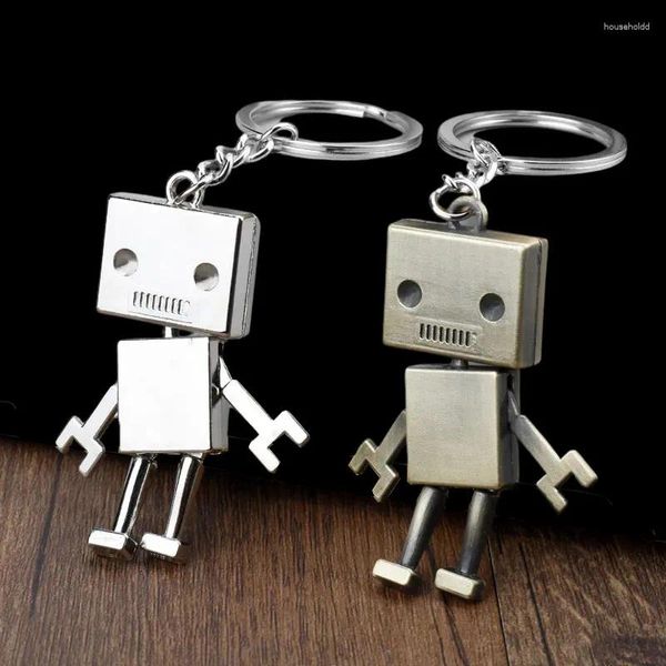 Llaveros Llavero fresco Metal Robot lindo para hombres y niños Regalo de cumpleaños encantador Titular de la clave creativa