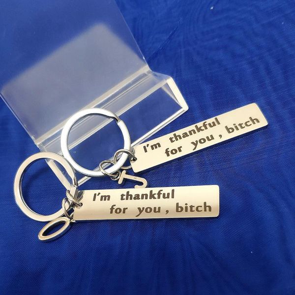 Porte-clés Couple cadeau créatif porte-clés pour clés de voiture personnalité ornements miroir pendentif en acier inoxydable rectangle drôle porte-clés porte-clés