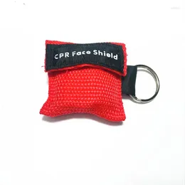 Keychains CPR Máscara de llavero Ayuda de emergencia portátil Portable Escudo de cara Respiración artificial Respirador Desechable Herramientas de atención médica