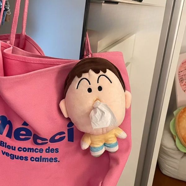 Keychains Crayon Shin-chan colgante de papel de moda creativa de moda Doll Altchain Cartoon Accesorios lindo Plush Toy Birds Geds 230608