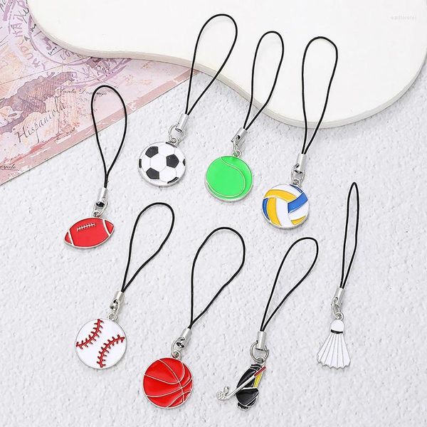 Keychains Creative Ball Pendant Basketball Soccer Keychain Volleyball Baseball Chaîne de téléphone Fashion Sports Courage de carrefour