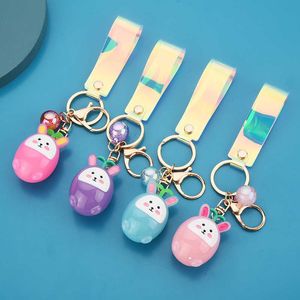 Keychains Creative Cartoon Resin en Lamp Tree Bud Keychain Cute Girl Heart Rabbit Pendant School Gift G230525