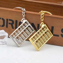 Keychains Creative Chinese klassieke stijl Calculator 8/6-rijen Abacus Keychain voor vrouwen en mannen Mode-metalen sleutelhanger accessoires