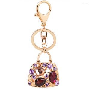 Llaveros Creativo Cristal 3D Diseño Hueco Bolso Llaveros Mujer Bolso Encanto Colgante Coche Moda Llavero Anillo Regalos Al Por Mayor