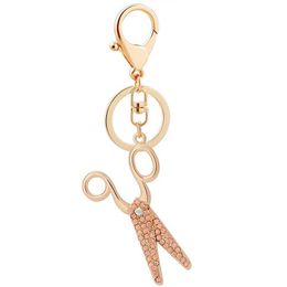 Keychains Creative Crystal Scissors Key Chains Male Persoonlijkheid Car Rings Women Fashion Bags Pendant accessoires Keychain
