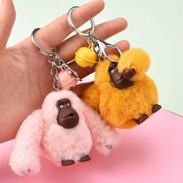 Sleutelhangers Creatieve schattige gorilla pluche pop sleutelhanger aap paar studenten tas hanger gift G2210267336771310m