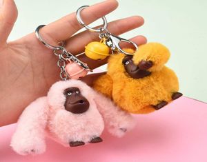 Keychains Creative mignon gorille en peluche clés de clés de porte-clés de singe couple élèves sac pendent cadeau g2210268289915