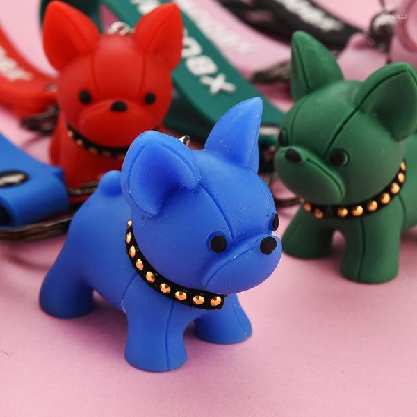 Porte-clés Creative Dog Simulation Fighting Leather Rope Key Chain Student Bag Pendant Car