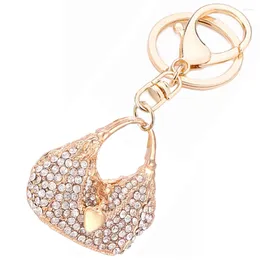 Sleutelhangers Creatieve Mode Strass Bolsos Sleutelhanger Handtas Sleutelhanger Autosleutel Ring Houder Charme Legering Keyfobs Vrouwen Tas Sieraden Gift R143