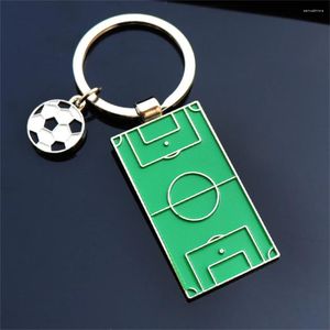 Porte-clés créatif terrain de football porte-clés pendentifs de basket-ball en métal pour hommes clé de voiture cadeau de vacances sac à main pendentif enfants jouets