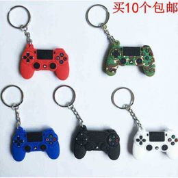 Keychains Creative Game Handle Key Chains PVC Soft Rubber Key Pendant PS4 Game Console Keychain Mobile Wallet Backpack Hanger T220909