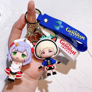 Keychains Creative Genshin Impact Handmade Key Chain autour de Migne Game personnage Silicone Doll Schoolbag Pendant Car