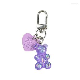 Sleutelhangers Creative Jelly Bear Sleutelhanger Letter Love Listing Bluetooth Hoofdtelefoon Beschermhoes Paar Tas Ornament