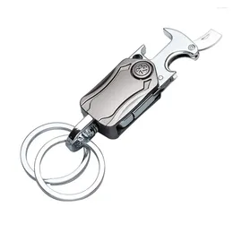 Porte-clés créatif porte-clés ouvre-bouteille en alliage métal taille suspendue multifonctionnelle décompression doigt gyro jouet hommes cadeaux