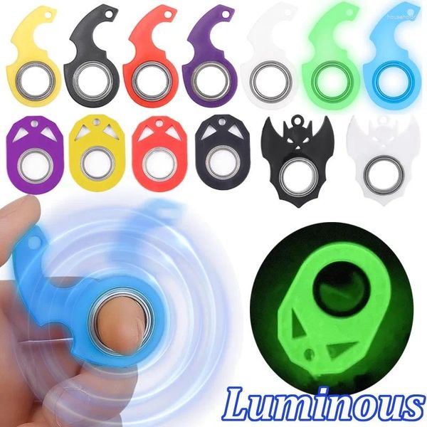 Keychains Creative Keychain Spinner Anxiété Stress Streil Fidget Toys Spinning Noctilucent Key Ring Soulagez l'ennui Cadeaux de fête colorée