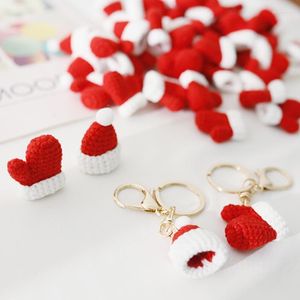 Porte-clés créatif tricoté clé pendentif laine porte-clés mignon gants de noël et chapeau téléphone portable petite amie sac Miri22