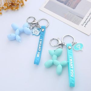 Porte-clés créatif coréen mignon ballon chiot porte-clés pour femmes doux coloré mode sac voiture clé bijoux pendentif cadeau Whole223B