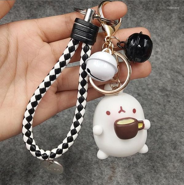 Porte-clés créatif coréen mignon pomme de terre Kawaii porte-clés porte-clés voiture sac porte-clés anneau breloque Couple anneaux cuir corde pendentif porte-clés porte-clés