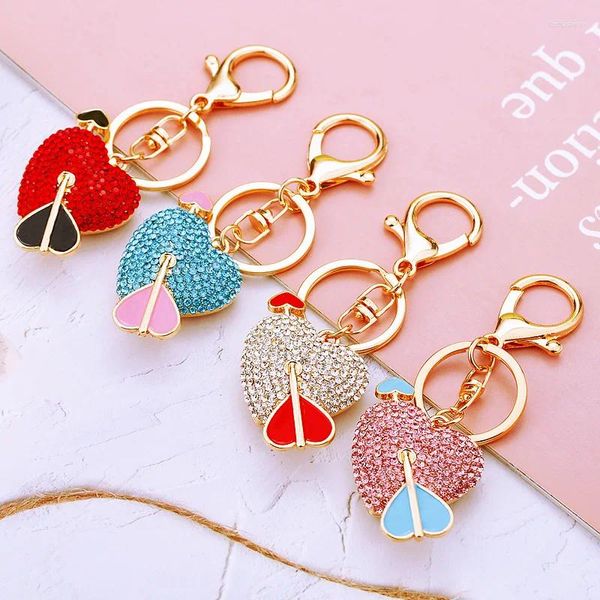 Porte-clés créatif amour alliage sac porte-clés pendentif avec une flèche à travers le coeur pour les amoureux masculins et féminins porte-clés cadeau