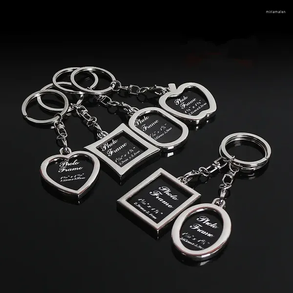 Llaveros Creativo Amor Llavero Po Marco Pareja Cuadrado Personalidad Anillo Conmemorativo Pequeño Regalo Coche