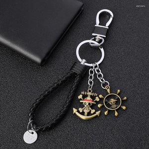 Porte-clés créatif métal amitié porte-clés une pièce chapeau ancre pendentif sac de voiture clé pour hommes femmes enfant bijoux anneau